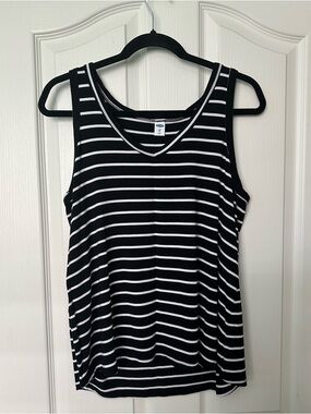 Old Navy Black & White Striped Tank Top